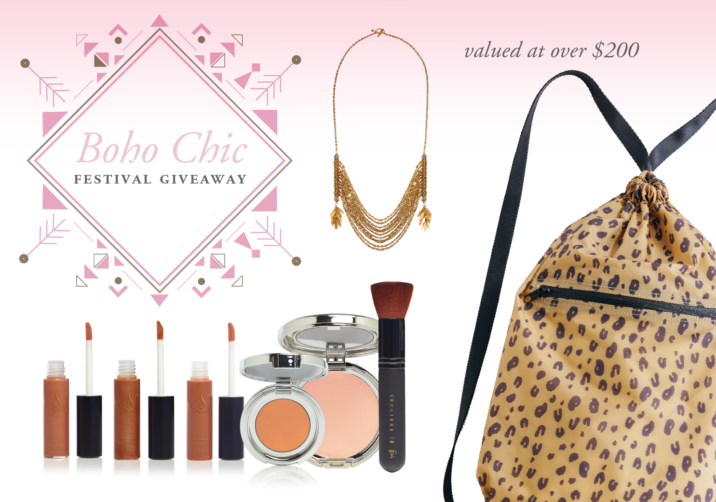 bohi chic festival giveaway from L'eclisse Cosmetics, BAGGU, and Purpose Jewelry