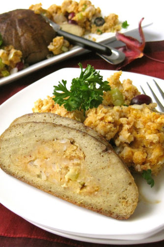 vegan turkey with stuffing